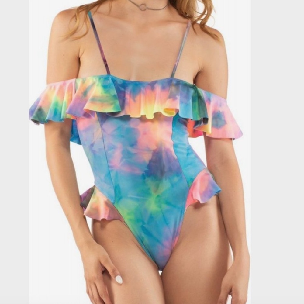 Tie dye Bambi ruffle bodysuit